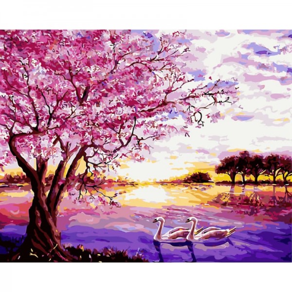 Cherry Blossoms Diy Paint By Numbers Kits