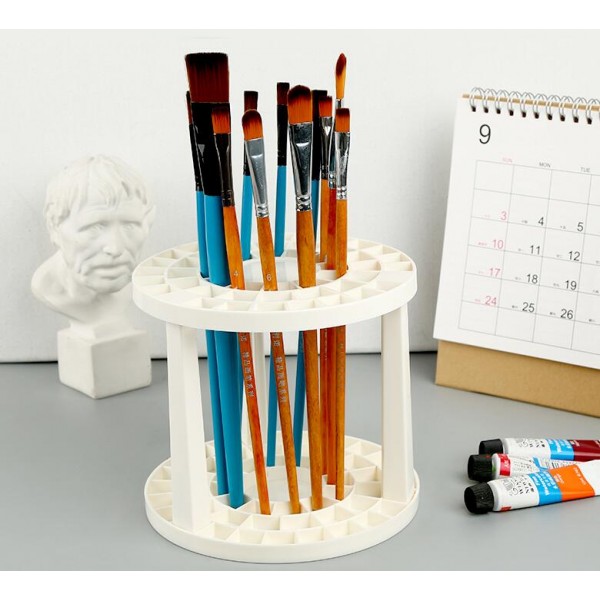Brush holder with 49 compartments