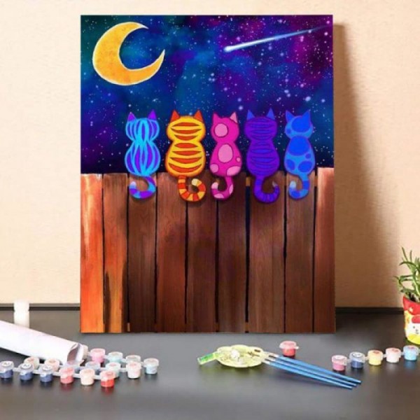 Meowing at the Moon – Paint By Numbers Kit