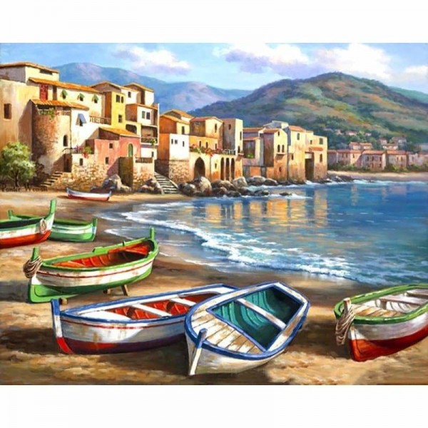 Buy Beach Boats Diy Paint By Numbers Kits