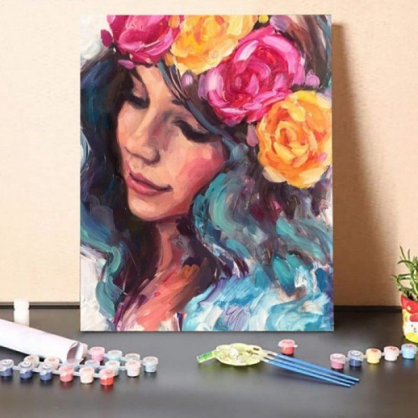 Paint by Numbers Kit-A Shy Girl