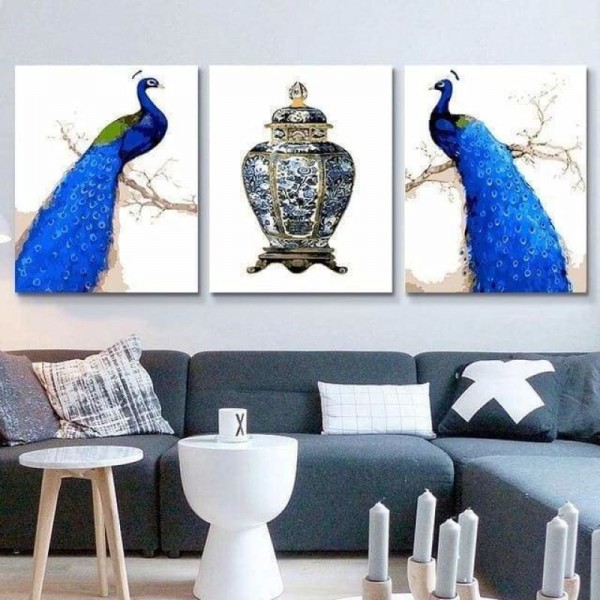 Buy Multi Panel Peacock Diy Paint By Numbers Kits