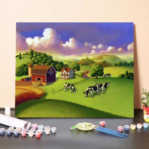 Paint by Numbers Kit-A Day on the Farm
