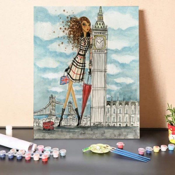 Paint By Numbers Kit-Leaning On The Clock Tower