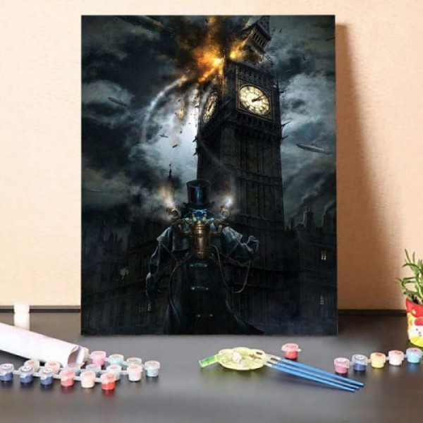 Paint by Numbers Kit-Blasting the Clock Tower