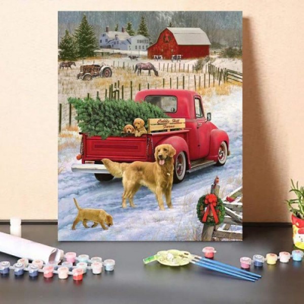 Paint By Numbers Kit – Christmas On The Farm