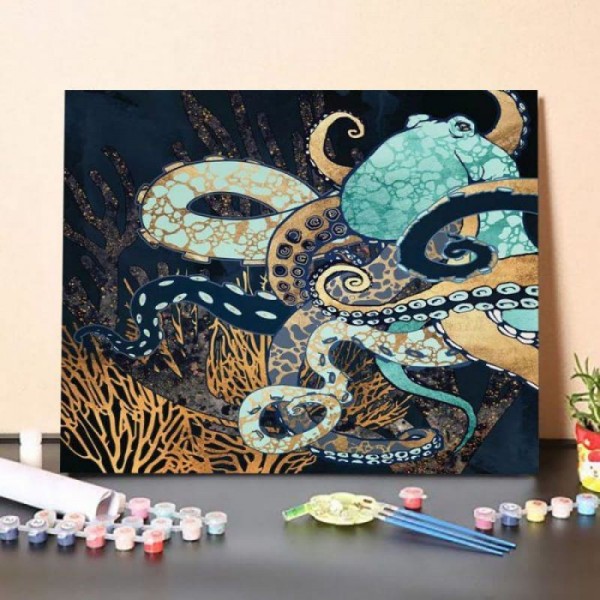 Metallic Octopus – Paint By Numbers Kit