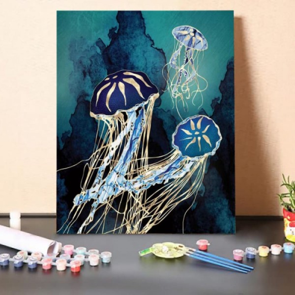 Metallic Jellyfish III – Paint By Numbers Kit