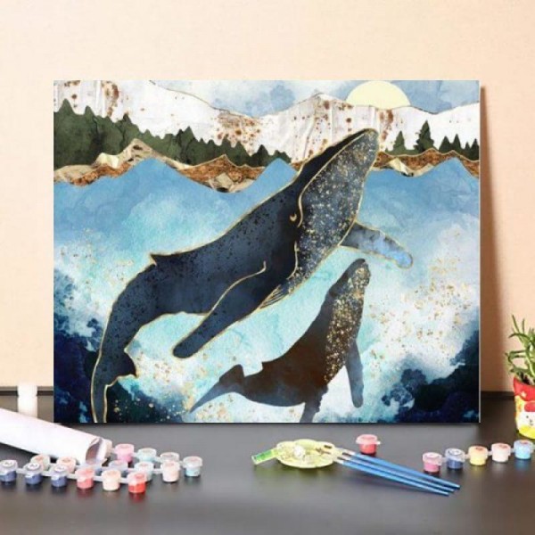 Paint By Numbers Kit – Two whales