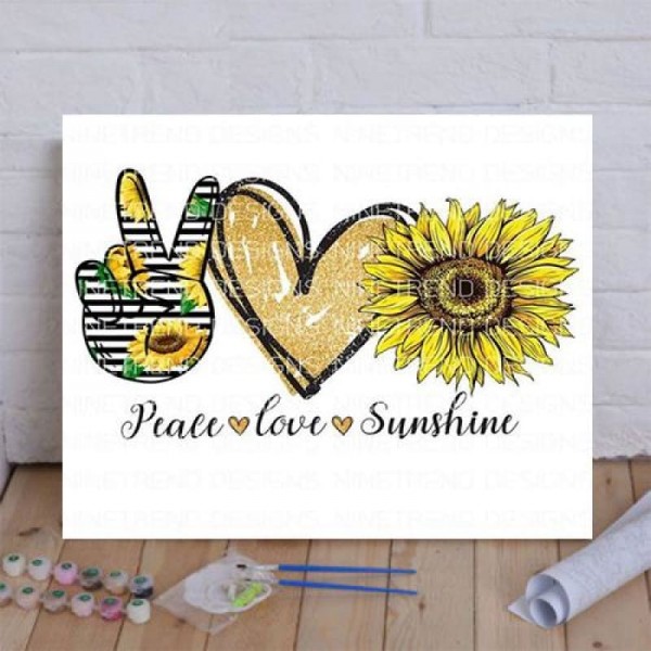 Paint By Numbers Kit Peace Love Sunshine