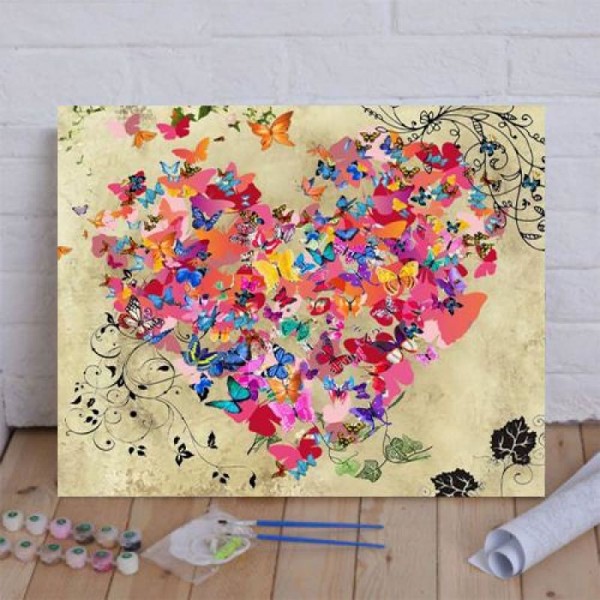 Paint by Numbers Kit Mandala Butterfly Heart 2