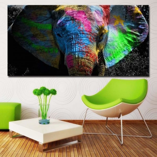 Colorful African Elephant Diy Paint By Numbers Kits