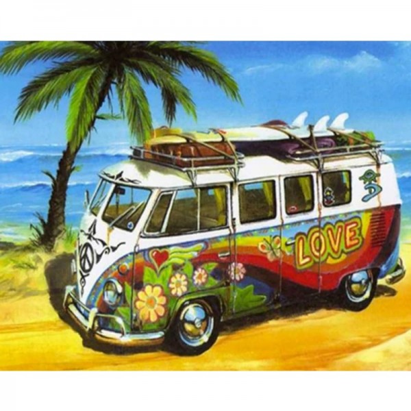 Bus Beach Summer DIY Paint By Numbers Kits
