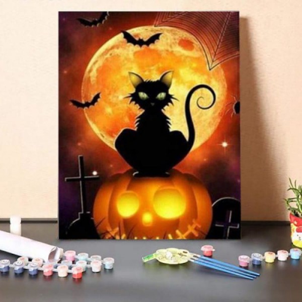 Paint By Numbers Kit – Halloween Cat