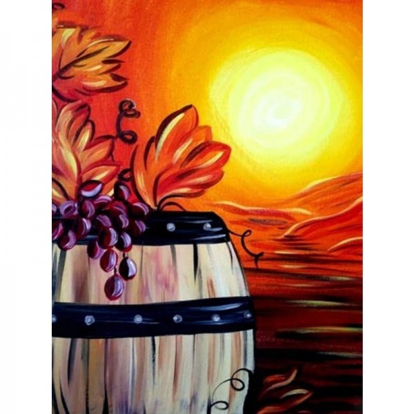 Buy Wine Barrel Grapes Diy Paint By Numbers Kits