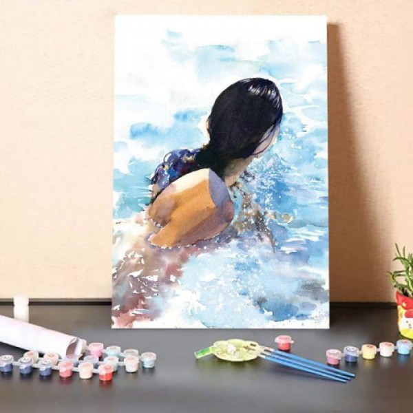Paint By Numbers Kit-Swimming Beauty