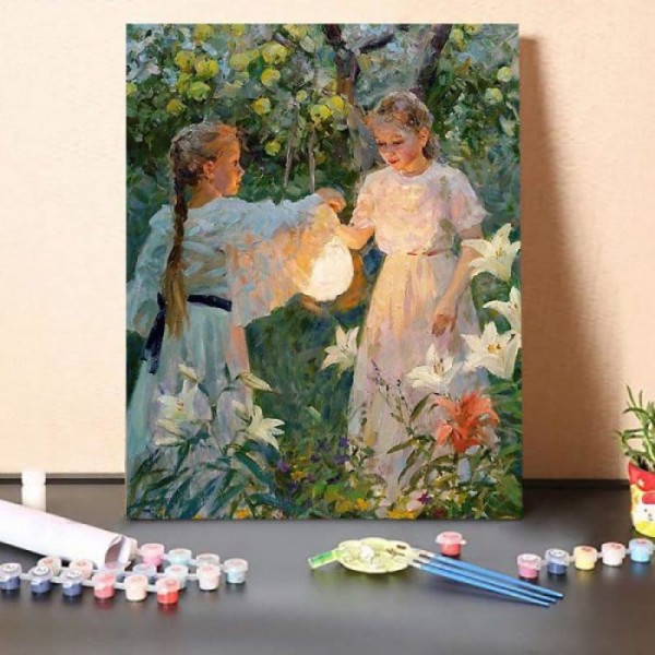 Paint By Numbers Kit-Two Little Girls