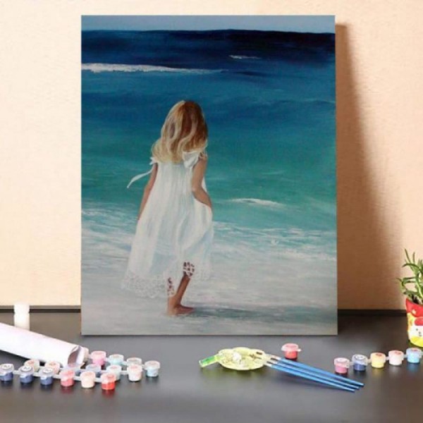 Paint By Numbers Kit-Little Girl Watching The Sea