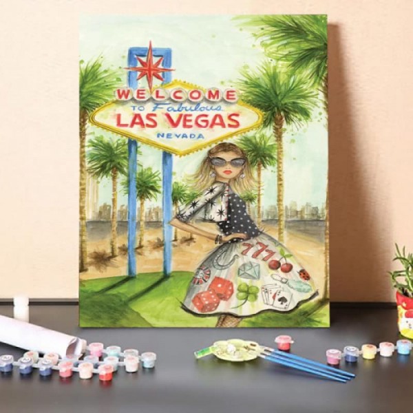 Paint By Numbers Kit-Welcome To Las Vegas