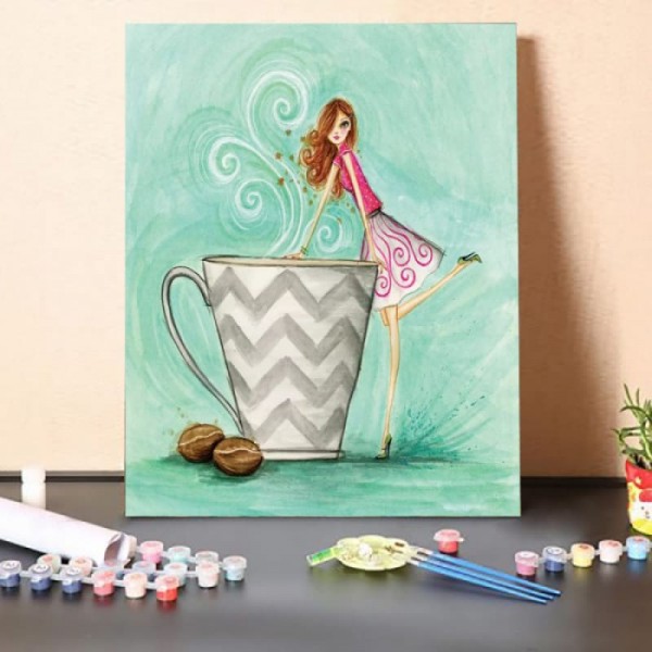 Paint By Numbers Kit-Teacup Girl