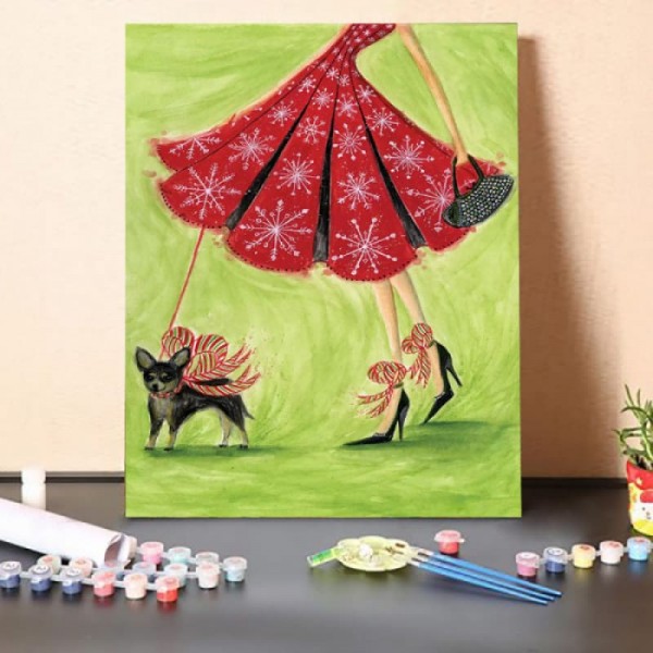 Paint By Numbers Kit-Red Skirt