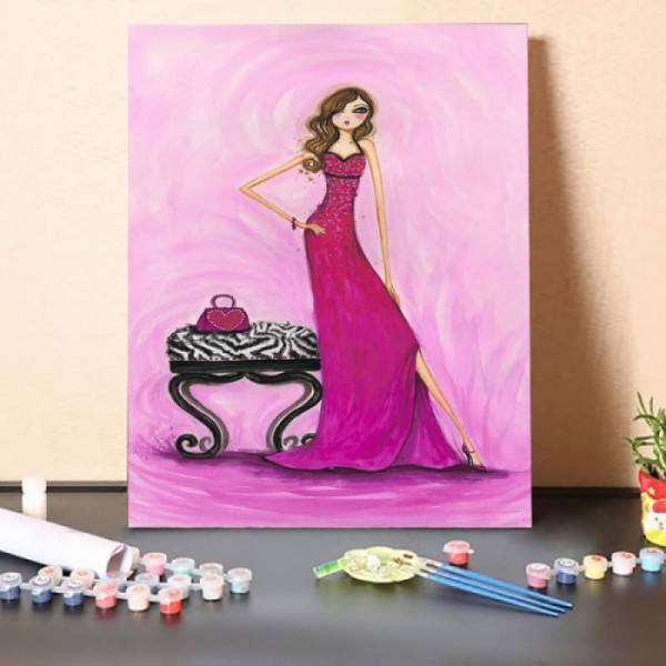 Paint By Numbers Kit-Red Dress