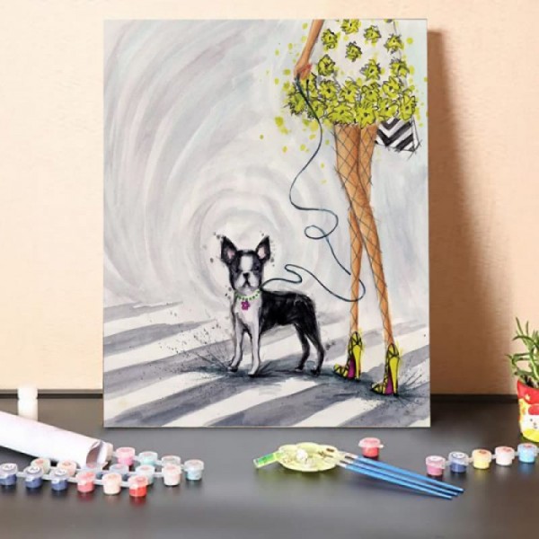 Paint By Numbers Kit-Walking The Dog On Sunday