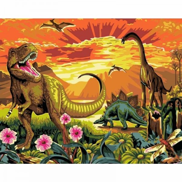 Dinosaur Diy Paint By Numbers Kits