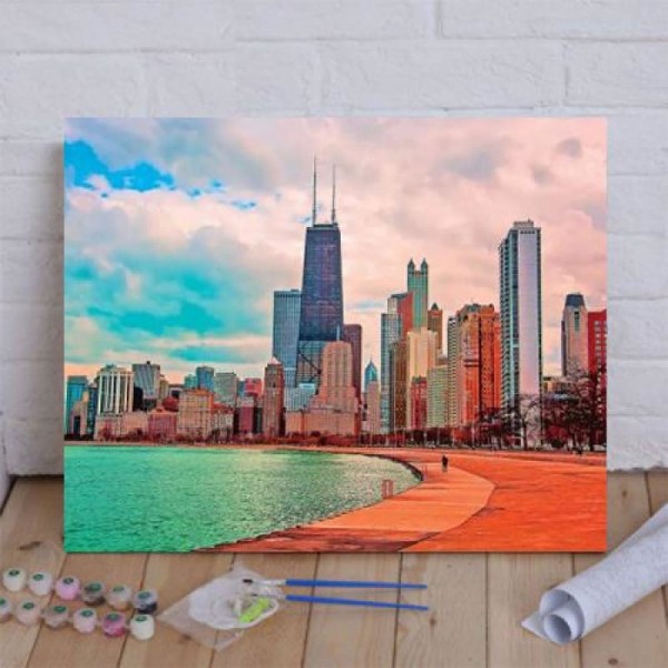 Pastel Skyline Paint By Numbers Kit