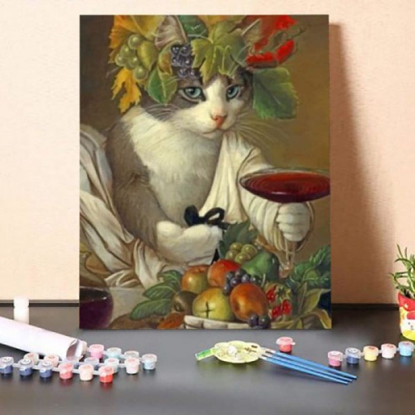 Cat Drinking Wine – NEW Paint By Numbers