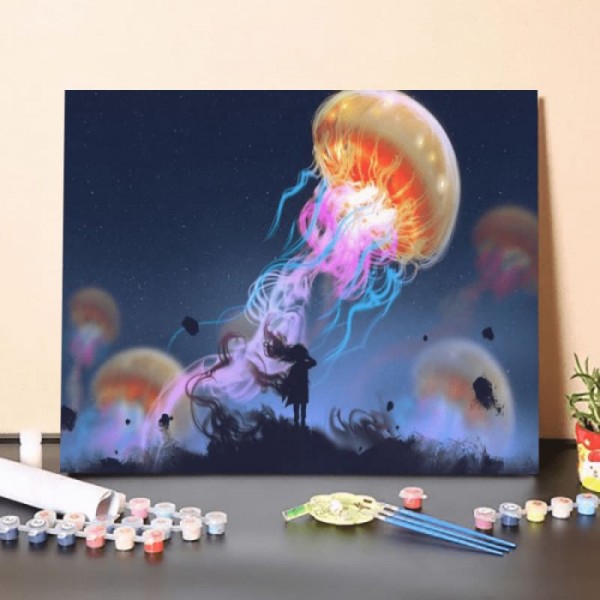 Paint by Numbers Kit-Flying Jellyfish