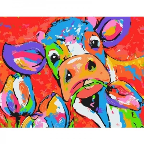 Colorful Cow Diy Paint By Numbers Kits