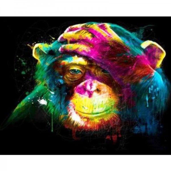 Buy Animal Colorful Monkey Diy Paint By Numbers Kits