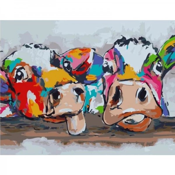 Colorful Cow Diy Paint By Numbers Kits