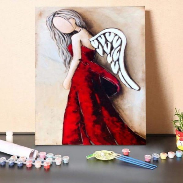 Paint by Numbers Kit-Red Dress Angel