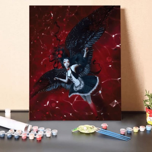 Paint by Numbers Kit-Black winged angel