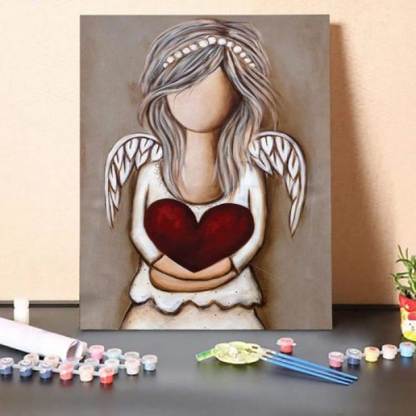 Paint by Numbers Kit ?" Girl Holding Red Heart