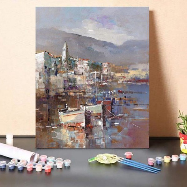 Boats By The City Paint By Numbers Kit